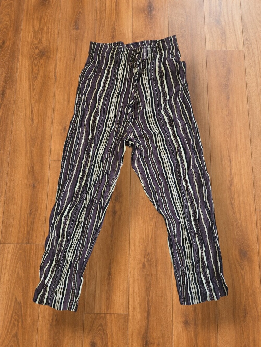 Ashley Taylor Y2K Striped Stretch Pants – Made in Canada – Size M Petite